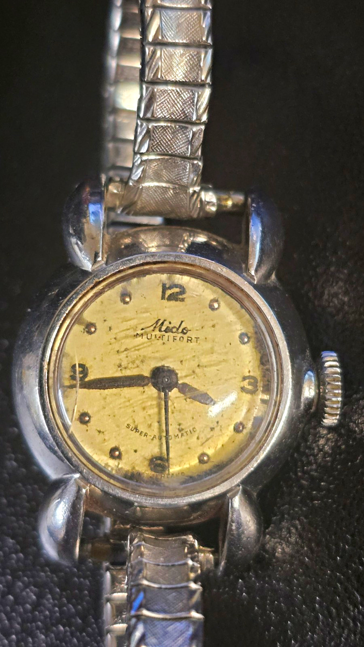 Vintage Mido Multifort Super-Automatic Ref 220 Ladies Watch - RUNNING Patina